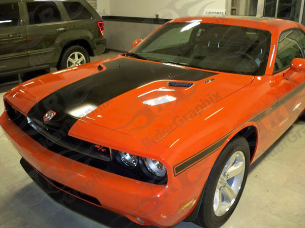 2008 - 2014 Challenger One Piece Retro Style Hood Decal