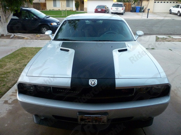 2008 - 2014 Challenger One Piece Retro Style Hood Decal