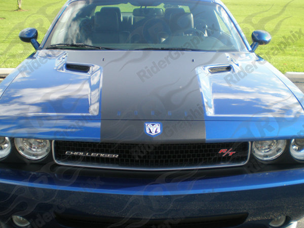 2008 - 2014 Challenger One Piece Retro Style Hood Decal