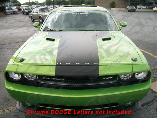 2008 - 2014 Challenger One Piece Retro Style Hood Decal