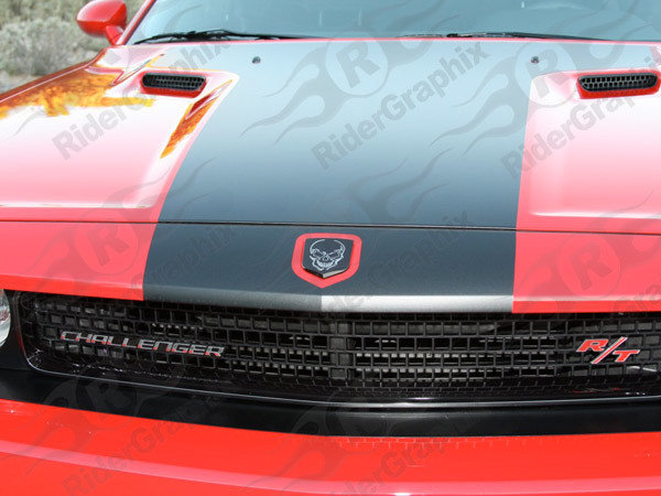2008 - 2014 Challenger One Piece Retro Style Hood Decal