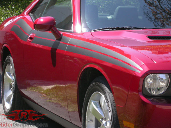 2008 - Up Dodge Challenger 71 RT Style Side Stripes