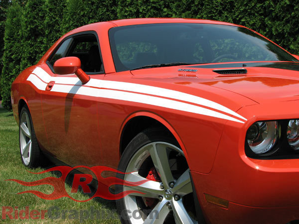 2008 - Up Dodge Challenger 71 RT Style Side Stripes