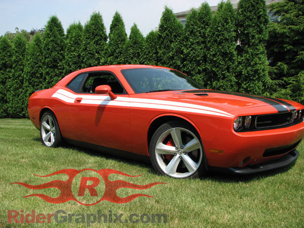 2008 - Up Dodge Challenger 71 RT Style Side Stripes