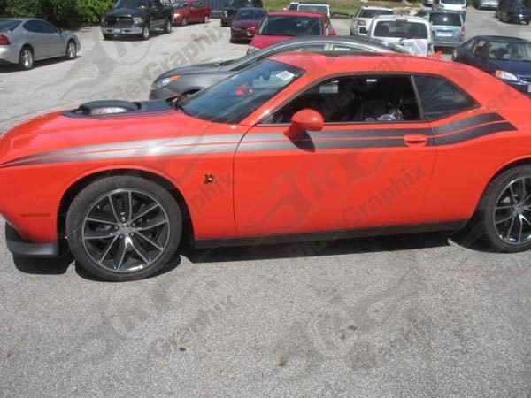 2008 - Up Dodge Challenger 71 RT Style Side Stripes