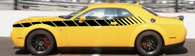 2008 - Up Dodge Challenger 3/4 Length Strobe Stripe Graphics Kit