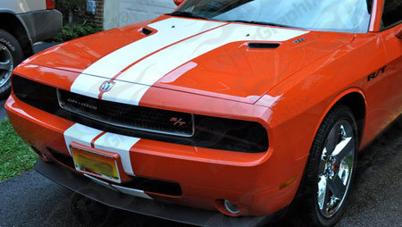 2008 - 2014 Challenger SRT Factory Style Hood Stripes with Extensions