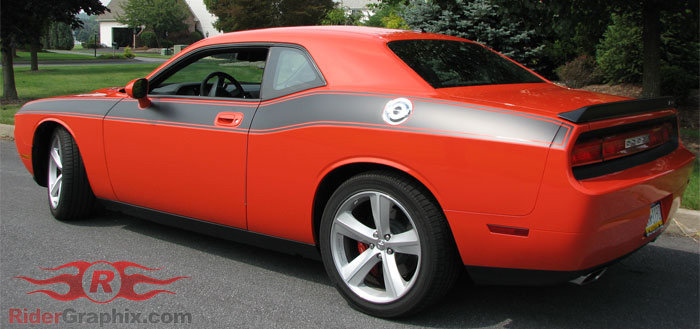 2008 - Up Dodge Challenger Full Body Length Upper Side Stripes