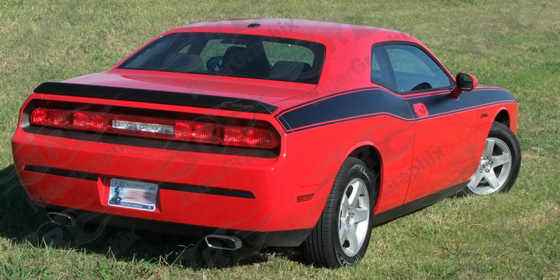 2008 - Up Dodge Challenger Full Body Length Upper Side Stripes