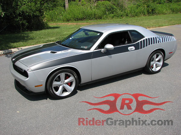 2008 - Up Dodge Challenger Full Body Length Upper Side Stripes