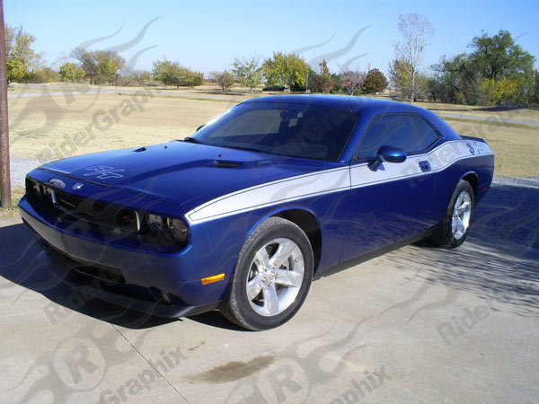 2008 - Up Dodge Challenger Full Body Length Upper Side Stripes