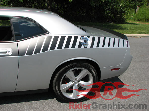 2008 - Up Dodge Challenger Full Body Length Upper Side Stripes