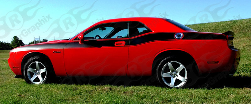 2008 - Up Dodge Challenger Full Body Length Upper Side Stripes