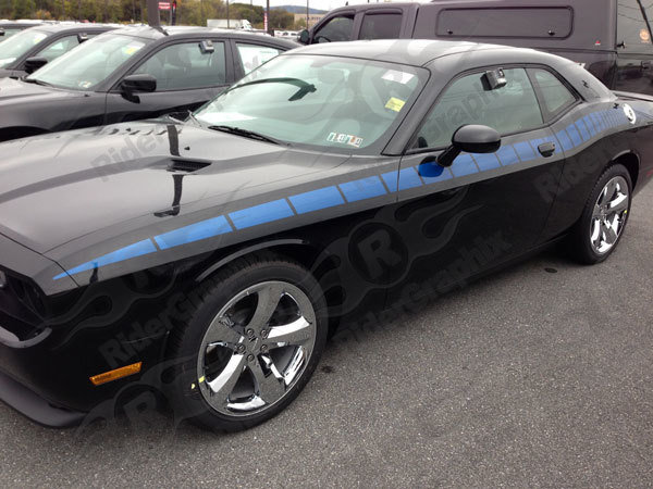 2008 - Up Dodge Challenger AAR Style Full Upper Strobe Stripes