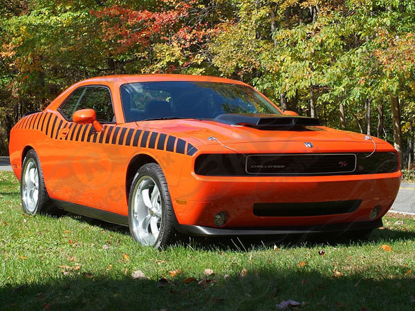 2008 - Up Dodge Challenger AAR Style Full Upper Strobe Stripes
