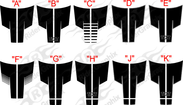 2015 - Up Dodge Challenger SXT / RT / GT AWD Split Hood Decal Kit