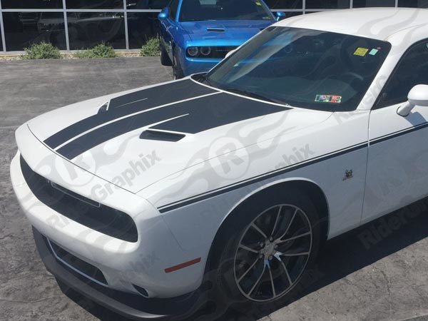 2015 - Up Dodge Challenger SXT / RT / GT AWD Split Hood Decal Kit