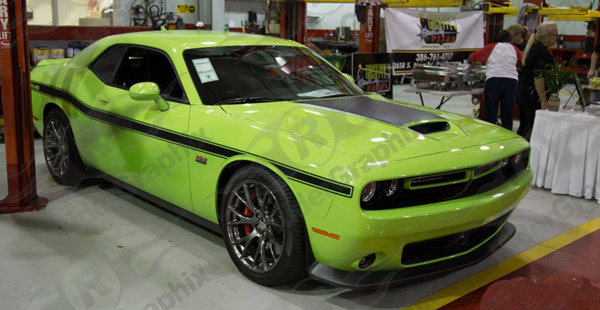 2008 - Up Dodge Challenger "1970 R/T Style" Full Length Lower Bodyline Side Stripe Kit