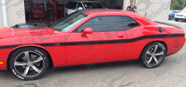 2008 - Up Dodge Challenger "1970 R/T Style" Full Length Lower Bodyline Side Stripe Kit