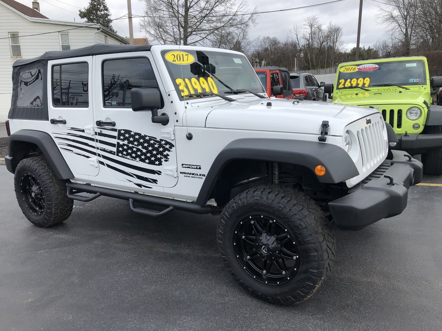 Jeep Gladiator JT Wrangler JK JKU JL JLU Large Tattered Flag Graphics