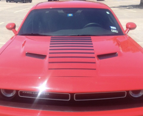 2015 - up Dodge Challenger Center Hood Stripe Vinyl Graphics