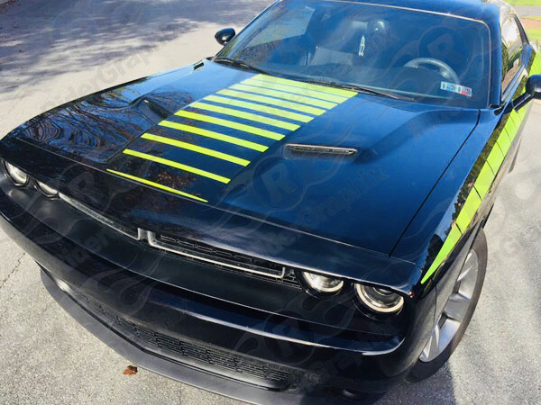 2015 - up Dodge Challenger Center Hood Stripe Vinyl Graphics