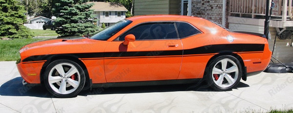 2008 - Up Dodge Challenger Targa Style Side Stripe Vinyl Graphics