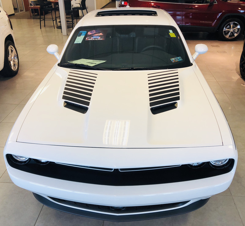 2015 - up Dodge Challenger Hood Scoop Accent Stripe Vinyl Graphics