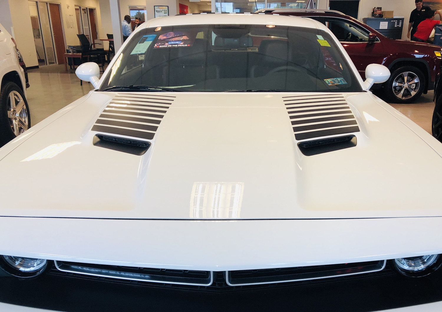 2015 - up Dodge Challenger Hood Scoop Accent Stripe Vinyl Graphics