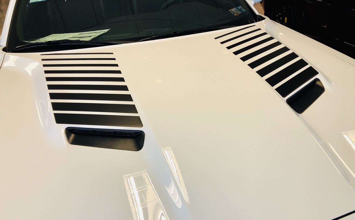2015 - up Dodge Challenger Hood Scoop Accent Stripe Vinyl Graphics