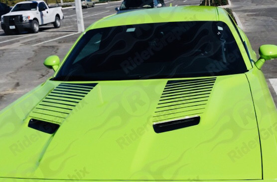 2015 - up Dodge Challenger Hood Scoop Accent Stripe Vinyl Graphics