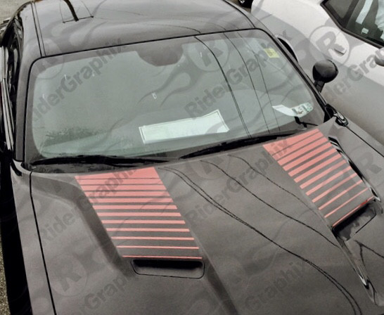 2015 - up Dodge Challenger Hood Scoop Accent Stripe Vinyl Graphics