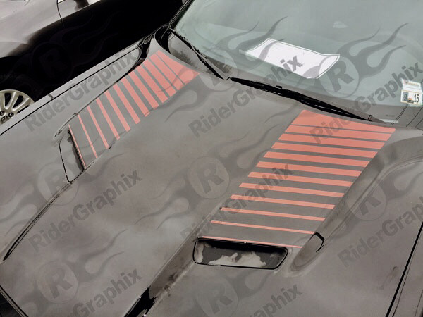 2015 - up Dodge Challenger Hood Scoop Accent Stripe Vinyl Graphics
