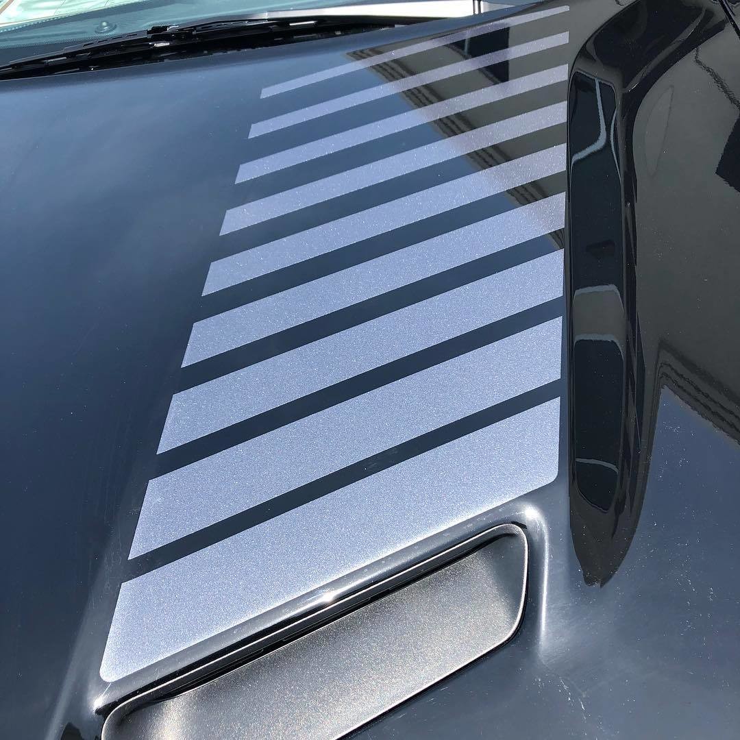 2015 - up Dodge Challenger Hood Scoop Accent Stripe Vinyl Graphics