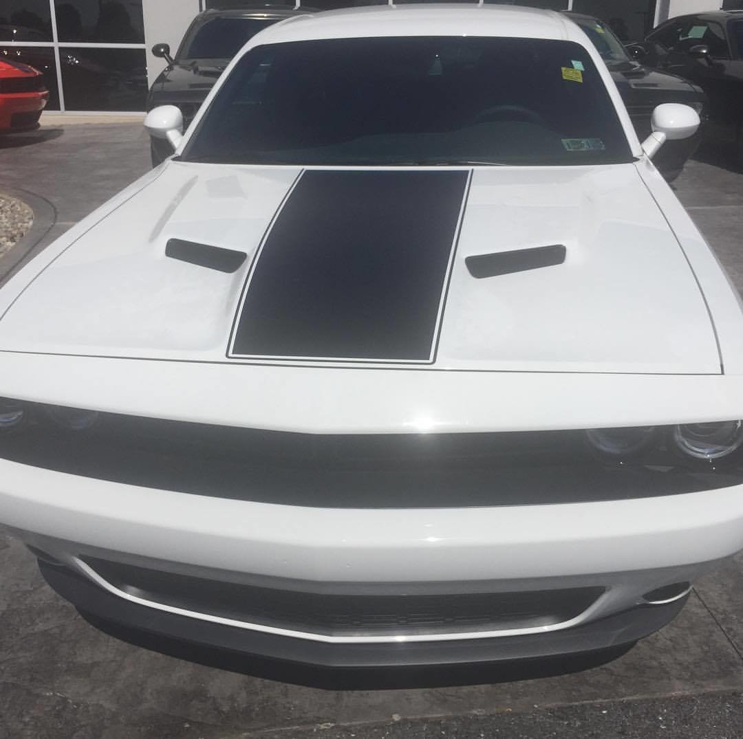 2015 - up Dodge Challenger Center Hood Stripe Vinyl Graphics