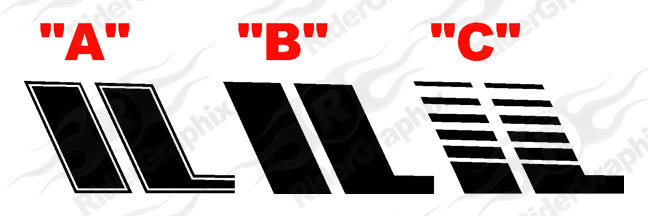 2010 - Up Camaro Side Accent Hash Stripe Graphics