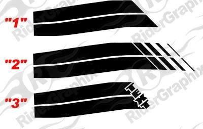 2008 - Up Dodge Challenger 71 RT Hood to Fender Style Side Stripes