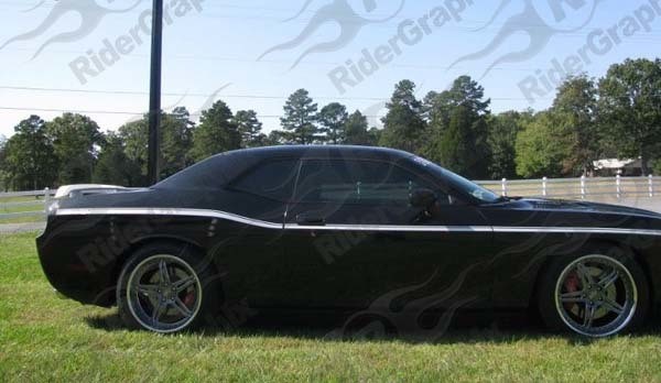 2008 - Up Dodge Challenger Upper Pinstripe Accent Side Stripes