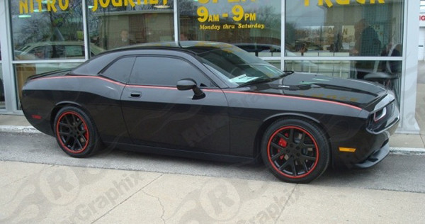 2008 - Up Dodge Challenger "Mopar Underground Blacktop" Style Side Stripe Kit