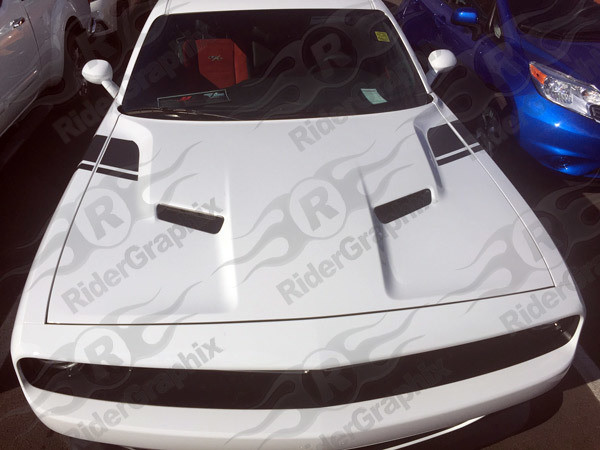 2015 - Up Dodge Challenger Scat Pack Inspired Hood to Fender Stripes