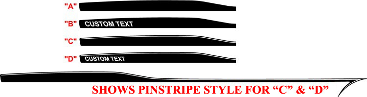 2008 - Up Dodge Challenger Devil Tail Lower Bodyline Stripe Kit