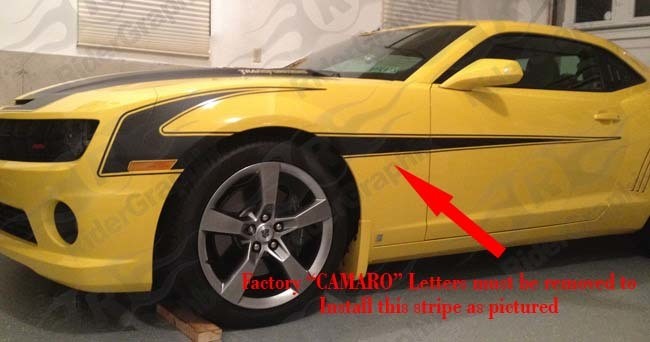 2010 - 2015 Camaro Mid Body Dagger Side Stripes
