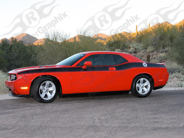 2008 - Up Dodge Challenger Full Body Length Upper Side Stripes