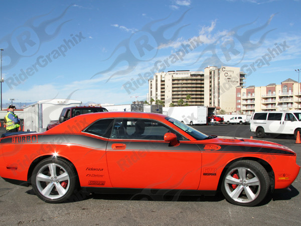 2008 - Up Dodge Challenger Full Body Length Upper Side Stripes
