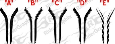 2015 - up Dodge Challenger Hood Spear Accent Stripe Vinyl Graphics