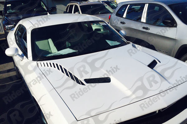 2015 - up Dodge Challenger Hood Spear Accent Stripe Vinyl Graphics