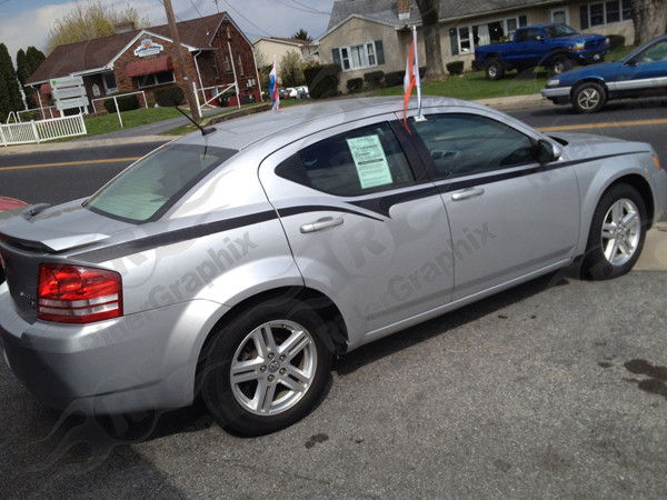 2008 - 2014 Dodge Avenger Front Bodyline Stripe Kit