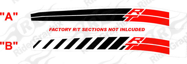 2009 - 2014 Dodge Challenger RT Classic Factory Rear Stripe Extensions Only