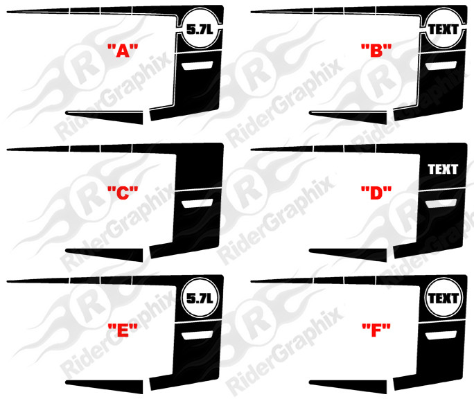 2011 - 2014 Dodge Charger 70 Super Bee Hockey Style Quarter Panel Stripe Kit