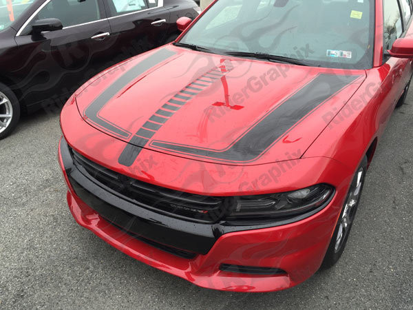 2015 - up Dodge Charger Hockey Hood Accent Graphics